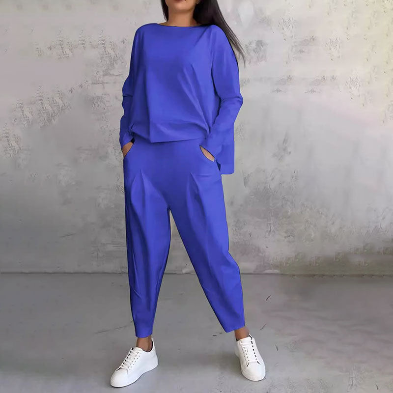 Levoire | Élégant Ensemble De Loisirs Deux Pièces Pour Femmes Bleu