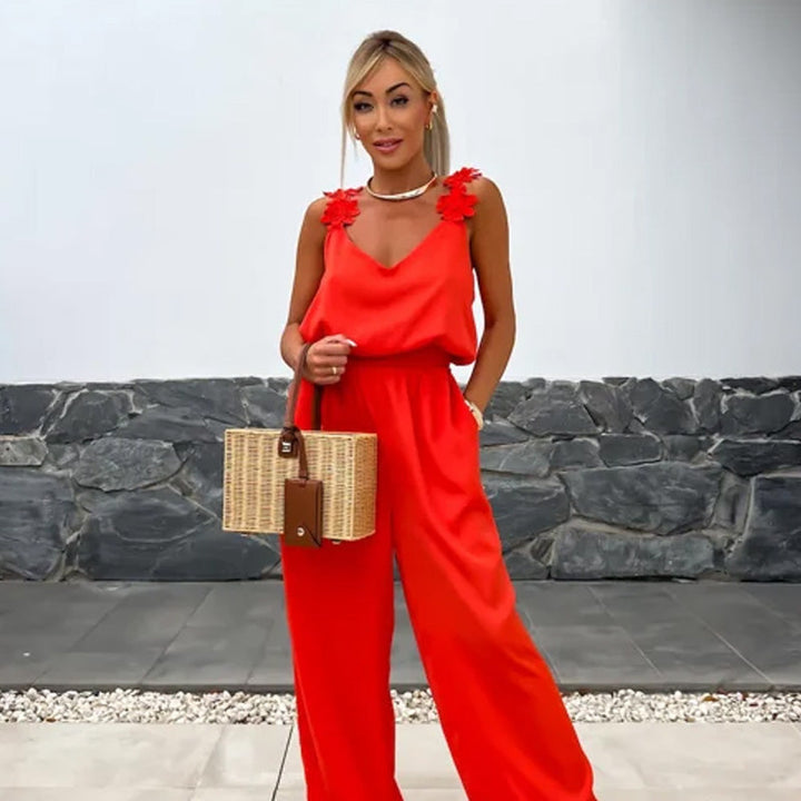 Levoire | Combinaison sans bretelles avec jambe large Rot
