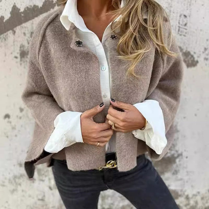 Levoire | Veste Courte Aspect Cachemire Kaki