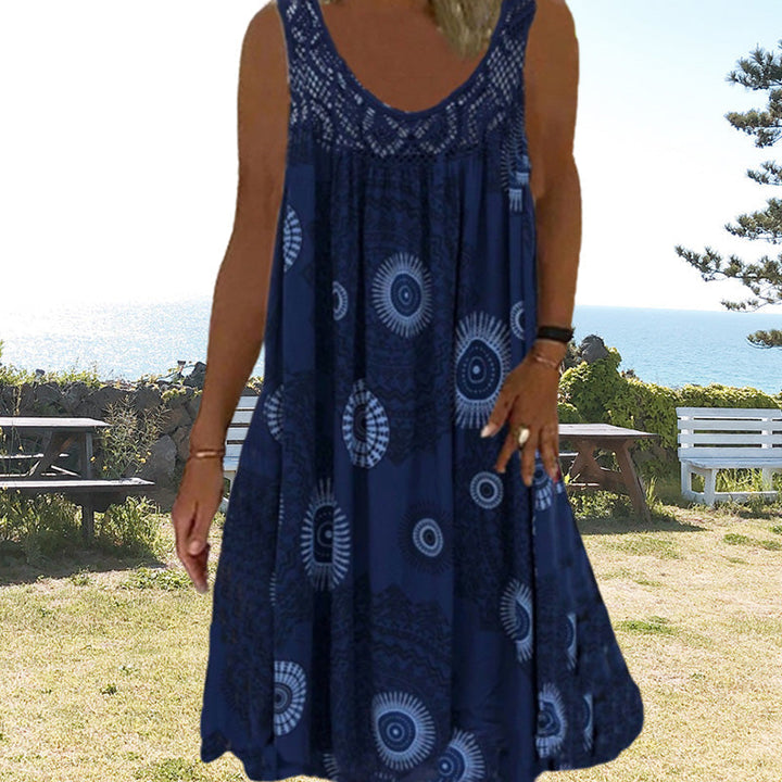 Levoire | Robe à Imprimé pour Femmes Bleu marine