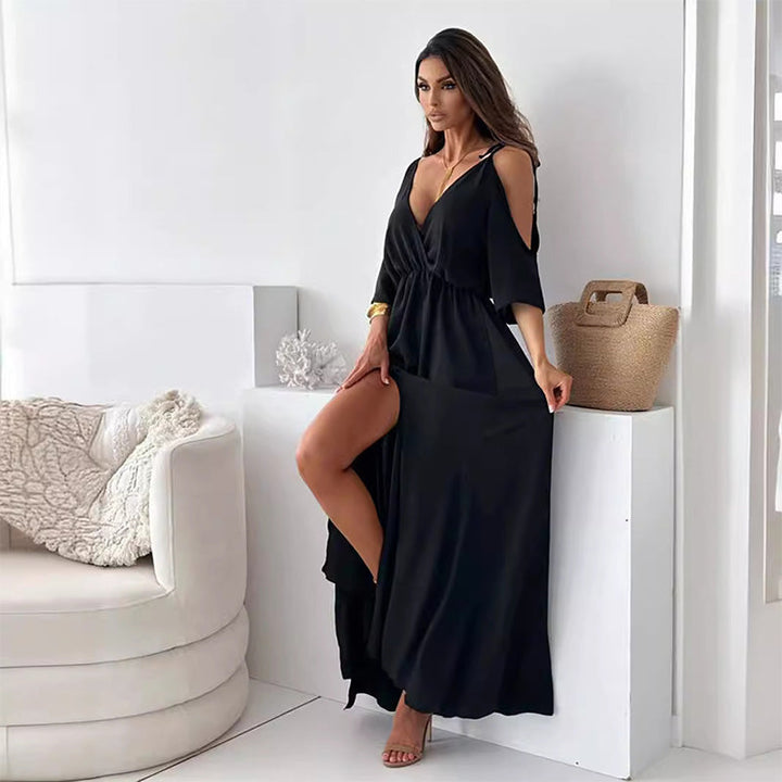 Levoire | Élégant Sexy V-Découpe Fente Latérale Robe