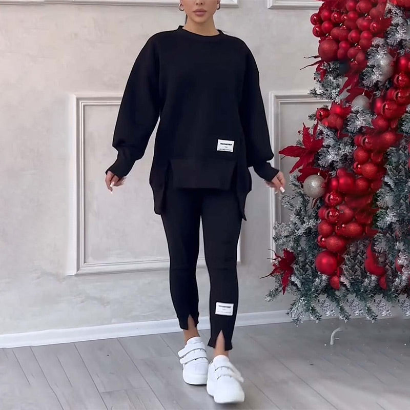 Levoire | Lssig Femmes Sweatshirt Et Leggings Ensemble Noir