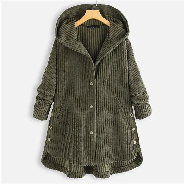 Levoire | Manteau Côtelé À Capuche Vert