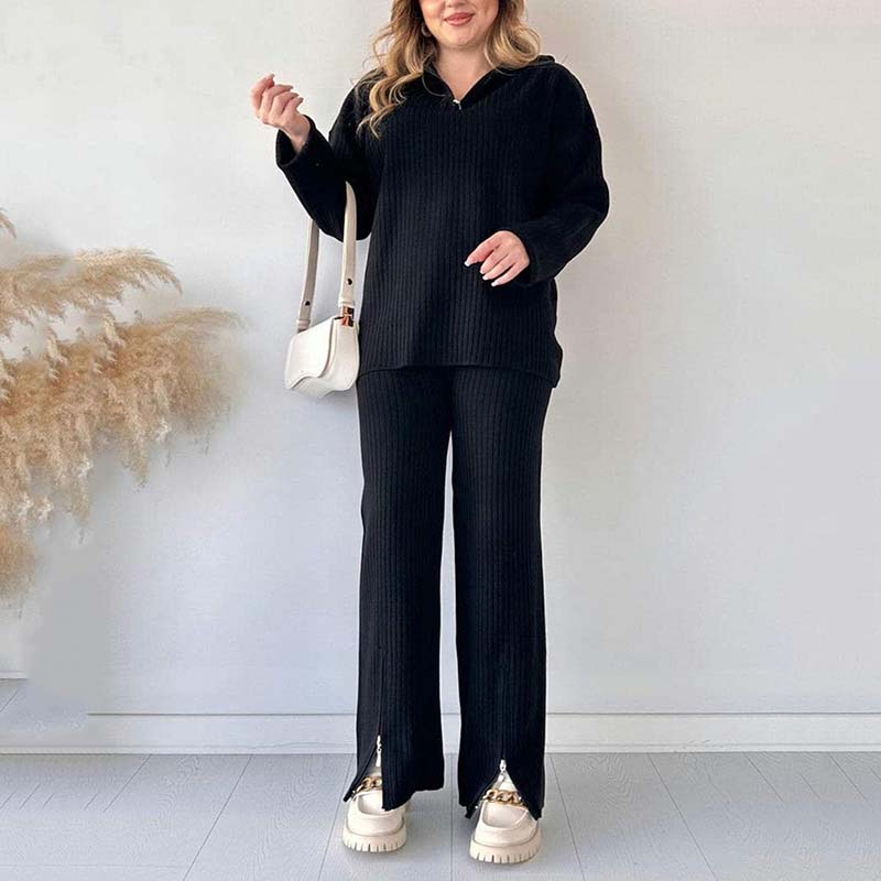 Levoire | Robe en maille avec fermeture éclair Noir