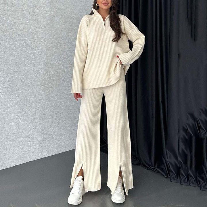 Levoire | Robe En Tricot Avec Fermeture Éclair Beige