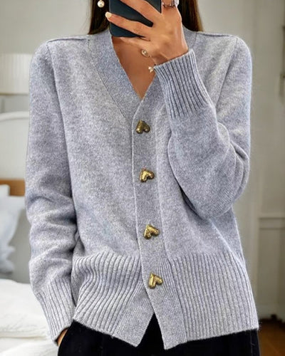 Levoire | Élégant Gilet En Tricot Avec Des Boutons En Forme De Cœur