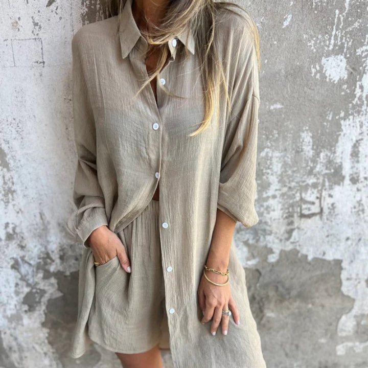 Levoire | Lssiges Unicolore T-Shirt Manches Longues Khaki
