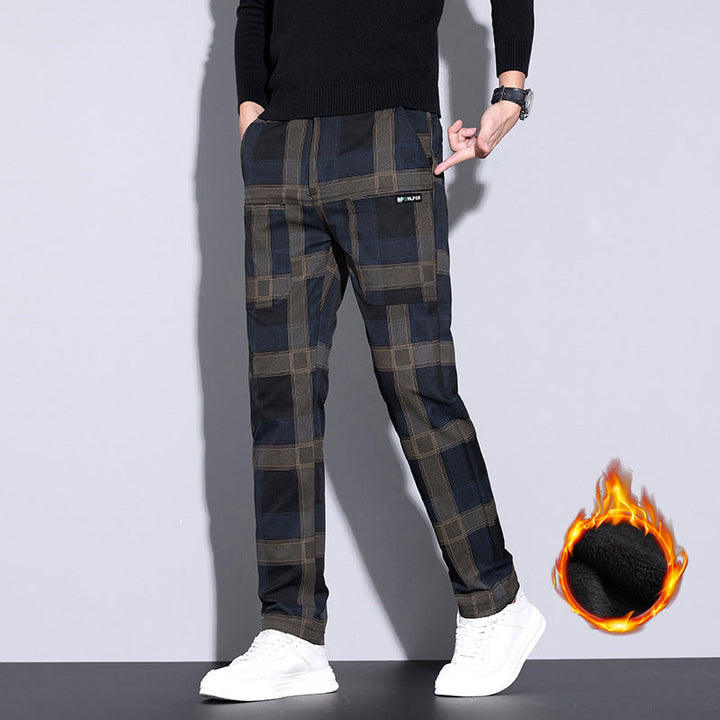 Levoire | Pantalon À Carreaux Décontracté Avec Poches Carreaux noirs (Renforcé)