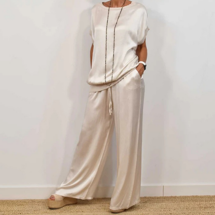 Levoire | Ensemble En Satin À Deux Pièces Blanc