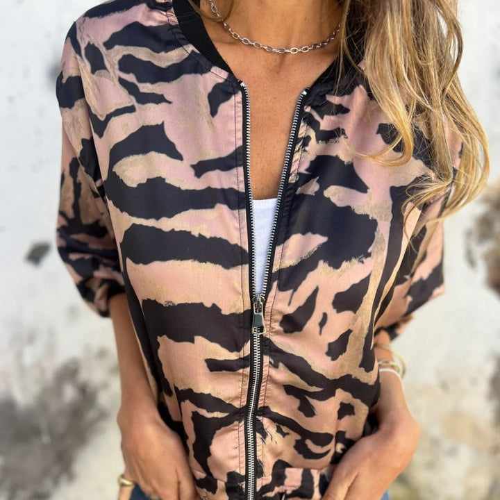 Levoire | Bomber Jacket Avec Zip Et Imprim Zèbre Pour Femmes