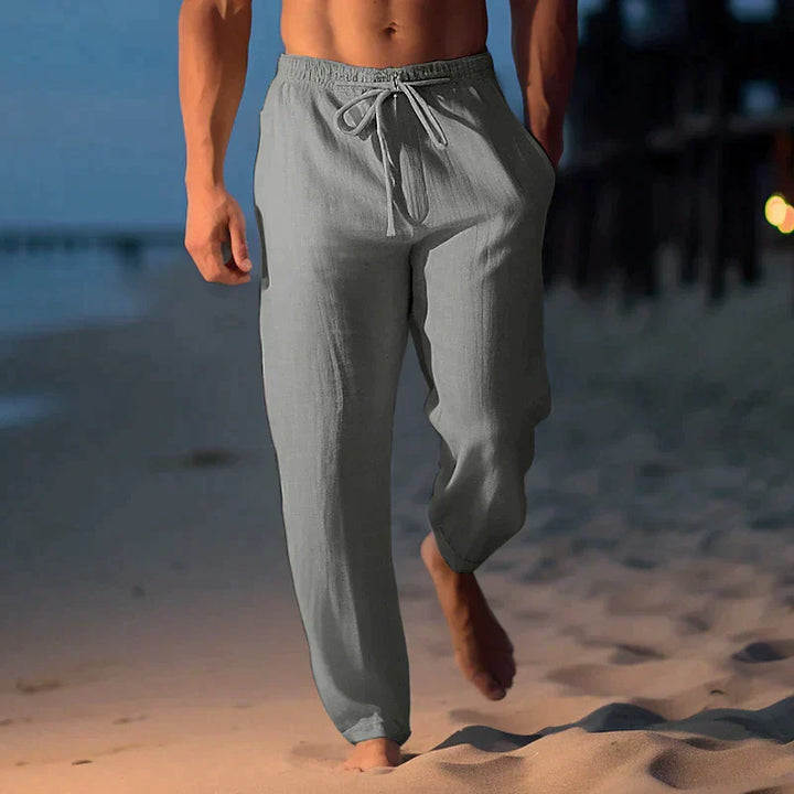 Levoire | Pantalons D'Été En Lin De Différentes Couleurs Gris