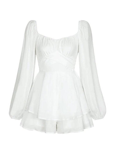 Levoire | Robe Mini À Manches Lanternes Avec Décolleté Carré À Volants