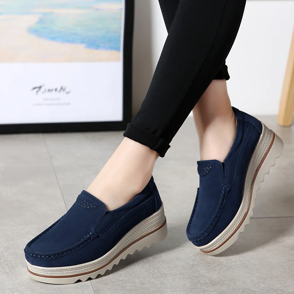 Levoire | Chaussures En Cuir Orthopédiques Pour Femmes Bleu marine