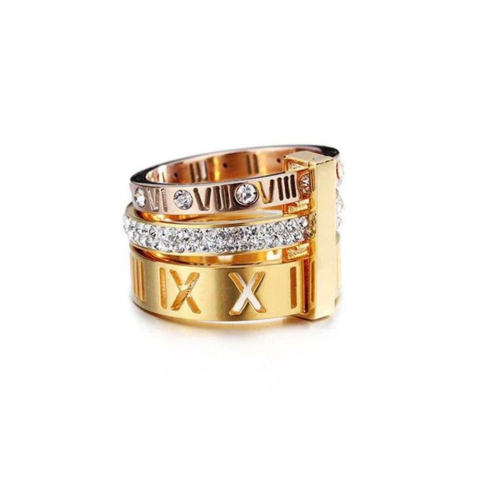Levoire | Bague En Strass Chiffres Romains 2 couleurs strass