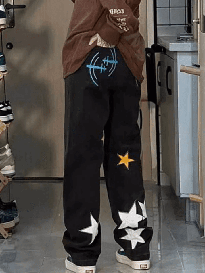 Levoire | Étoile Patch Pantalon Boyfriend Droit