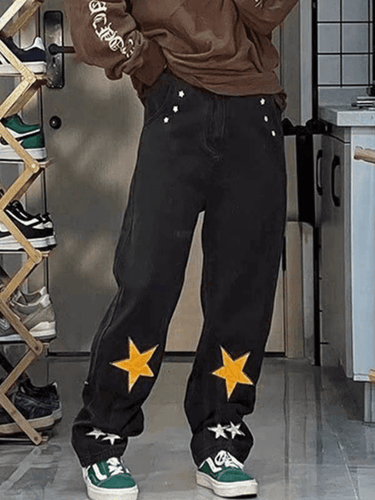 Levoire | Étoile Patch Pantalon Boyfriend Droit