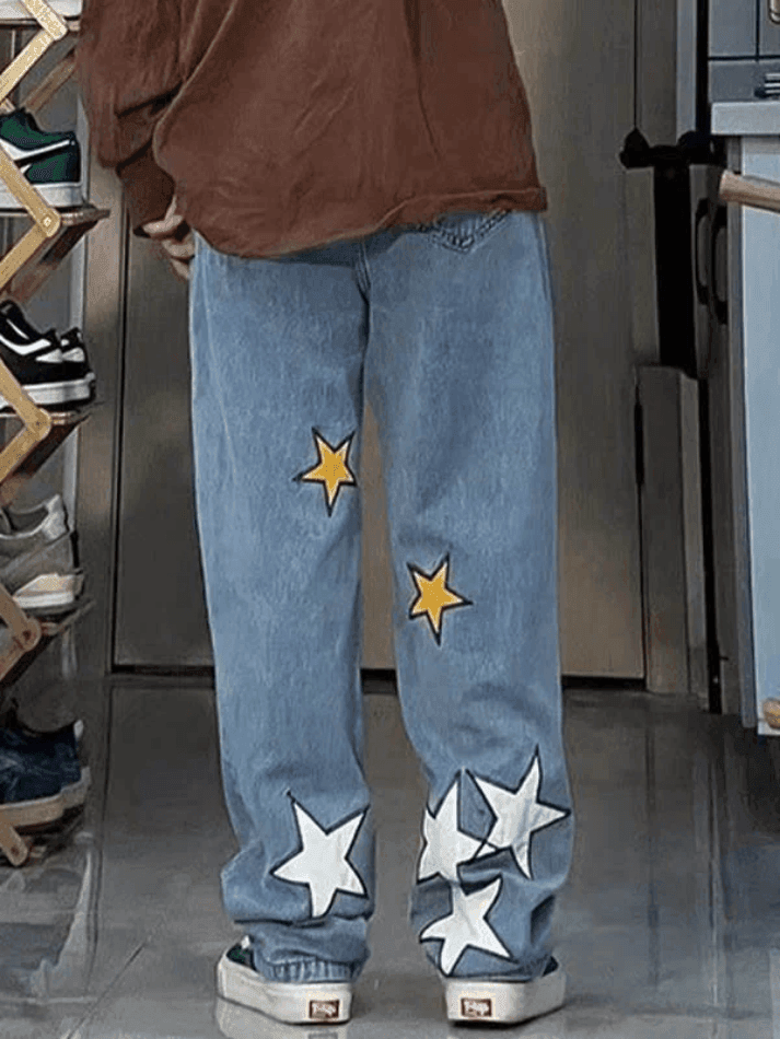 Levoire | Étoile Patch Pantalon Boyfriend Droit