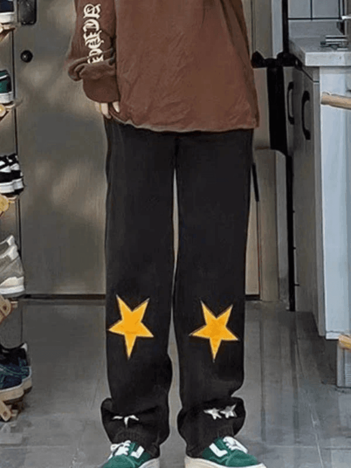 Levoire | Étoile Patch Pantalon Boyfriend Droit