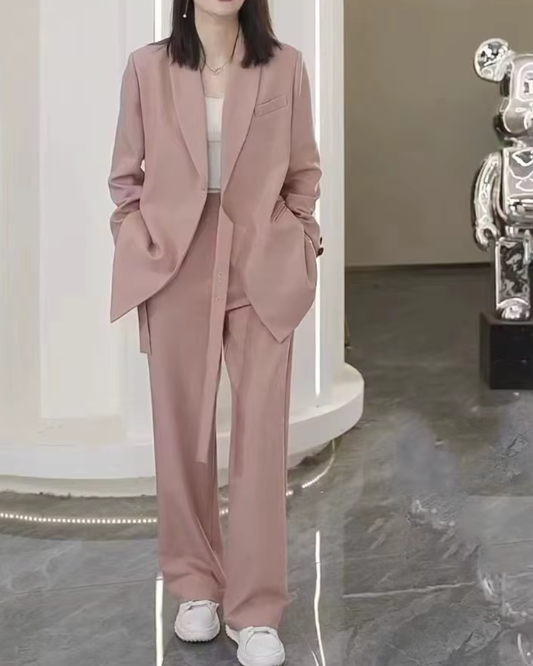Levoire | Grande taille costume avec ceinture Rosa