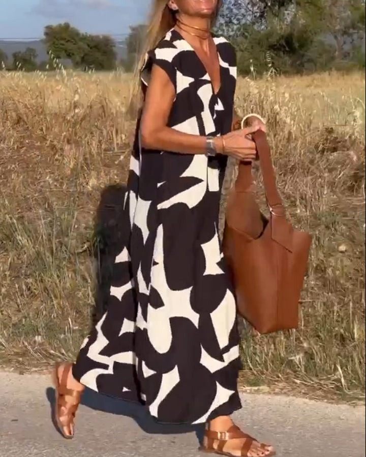 Levoire | Robe Imprimée Avec Décolleté En V