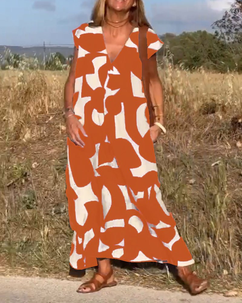 Levoire | Robe Imprimée Avec Décolleté En V