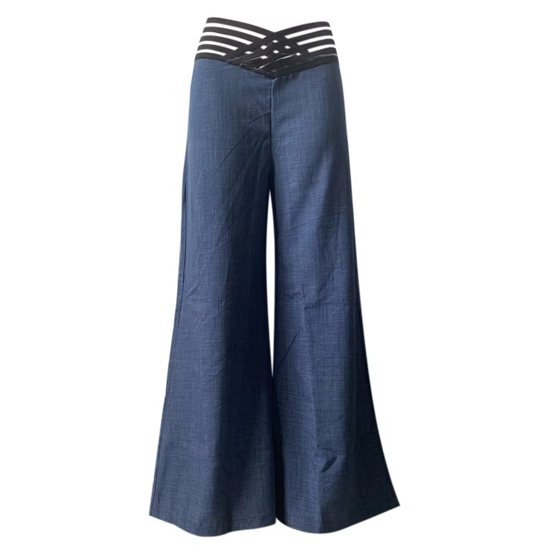 Levoire | Pantalon Évasé Taille Haute Avec Jambe Croisée