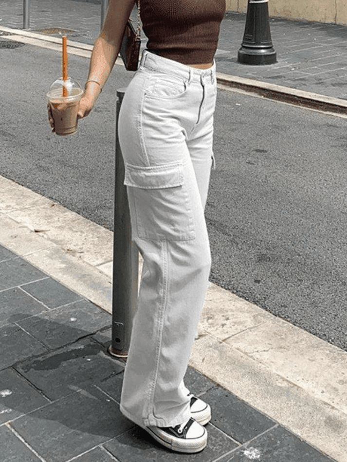 Levoire | Pantalon Cargo Y2K À Jambe Droite