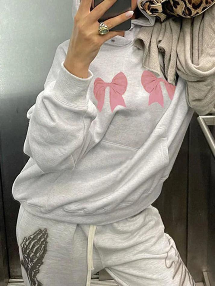 Levoire | Sweat À Capuche Surdimensionné Avec Impression Street Bow Et Cordon De Serrage