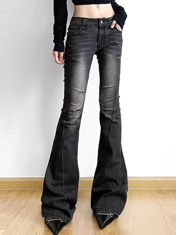 Levoire | Street Distressé Ruché Splice Taille Basse Jean Évasé