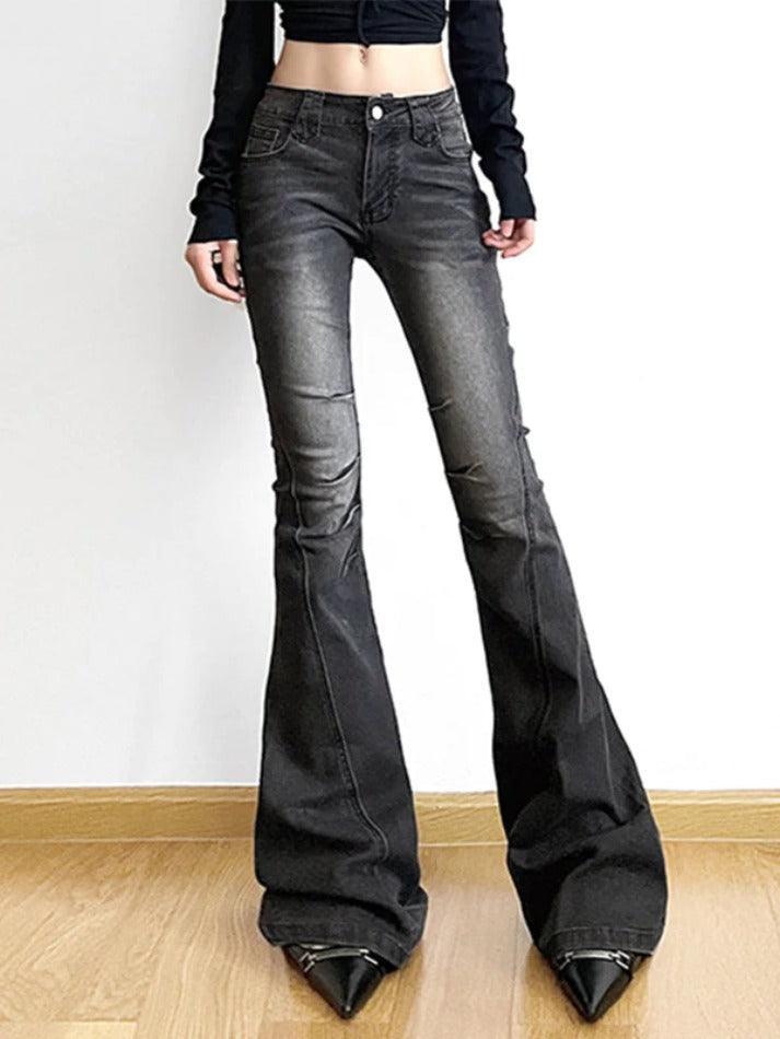 Levoire | Street Distressé Ruché Splice Taille Basse Jean Évasé