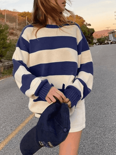 Levoire | Pull En Maille À Col Rond Rayé