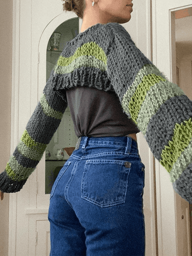 Levoire | Pull Boléro Rayé À Manches Longues