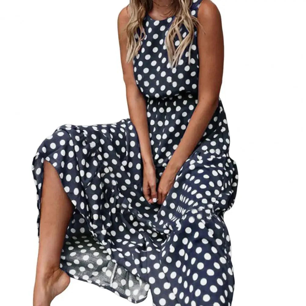Levoire | Robe Haute Sans Manches Élégante Bleu marine
