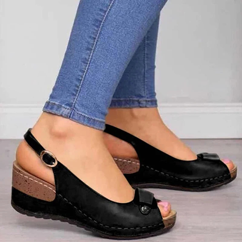 Levoire | Sandales Ouvertes Confortables à Boucle Noir