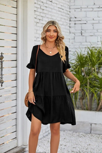 Levoire | Robe babydoll à emmanchure V d'été en trois couches