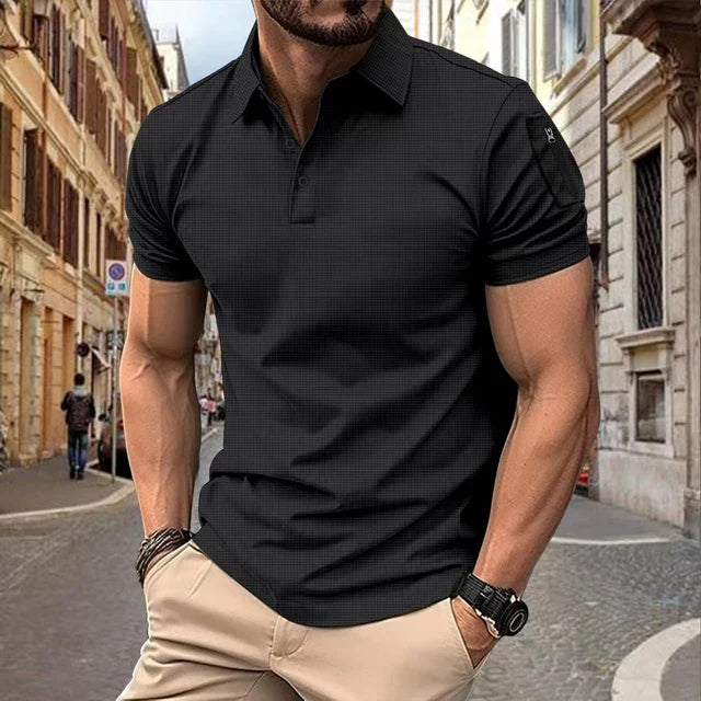 Levoire | Polo-Shirt Elegant Slim-Fit Hommes Noir
