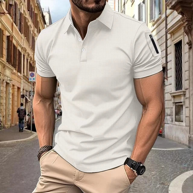 Levoire | Polo-Shirt Elegant Slim-Fit Hommes Blanc