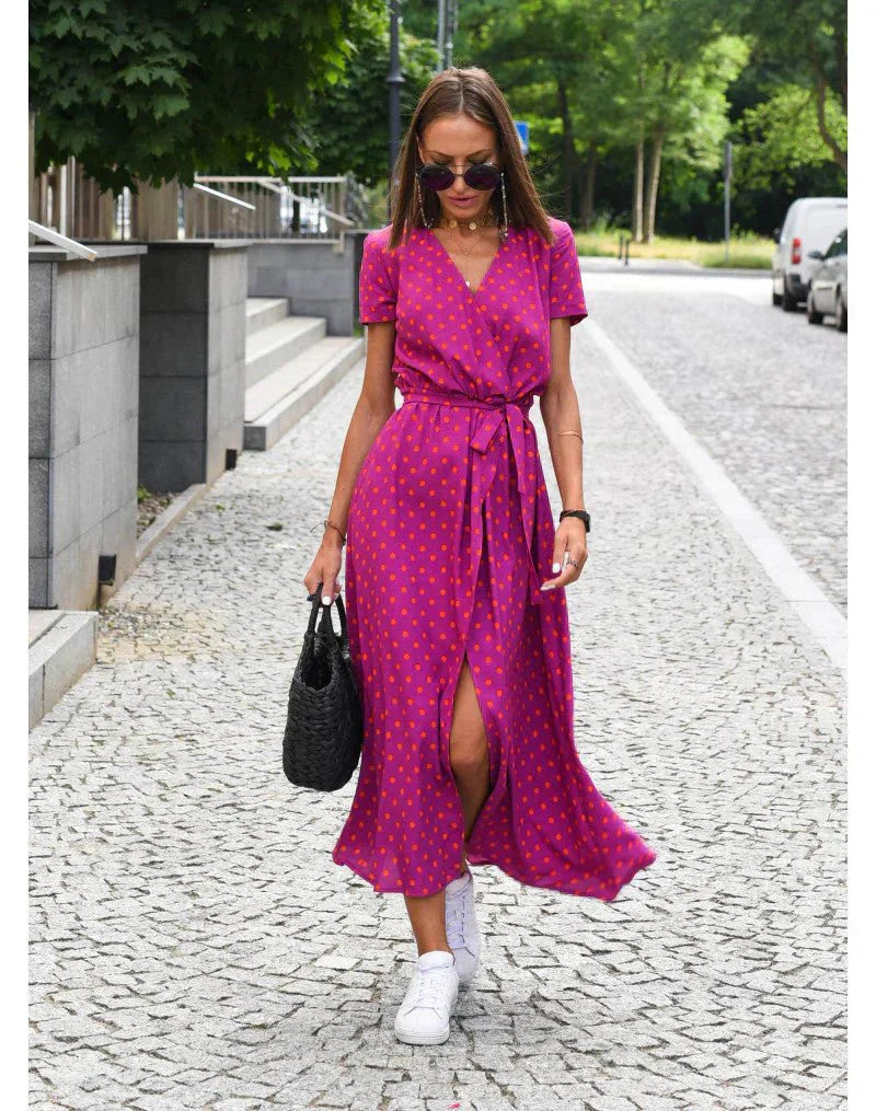 Levoire | Robe Élégante À Décolleté En V Rosa