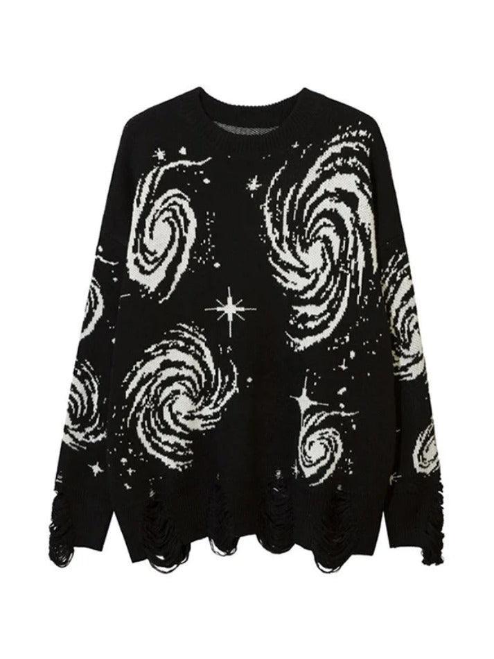 Levoire | Pull À Design Déchiré Imprimé Tourbillon