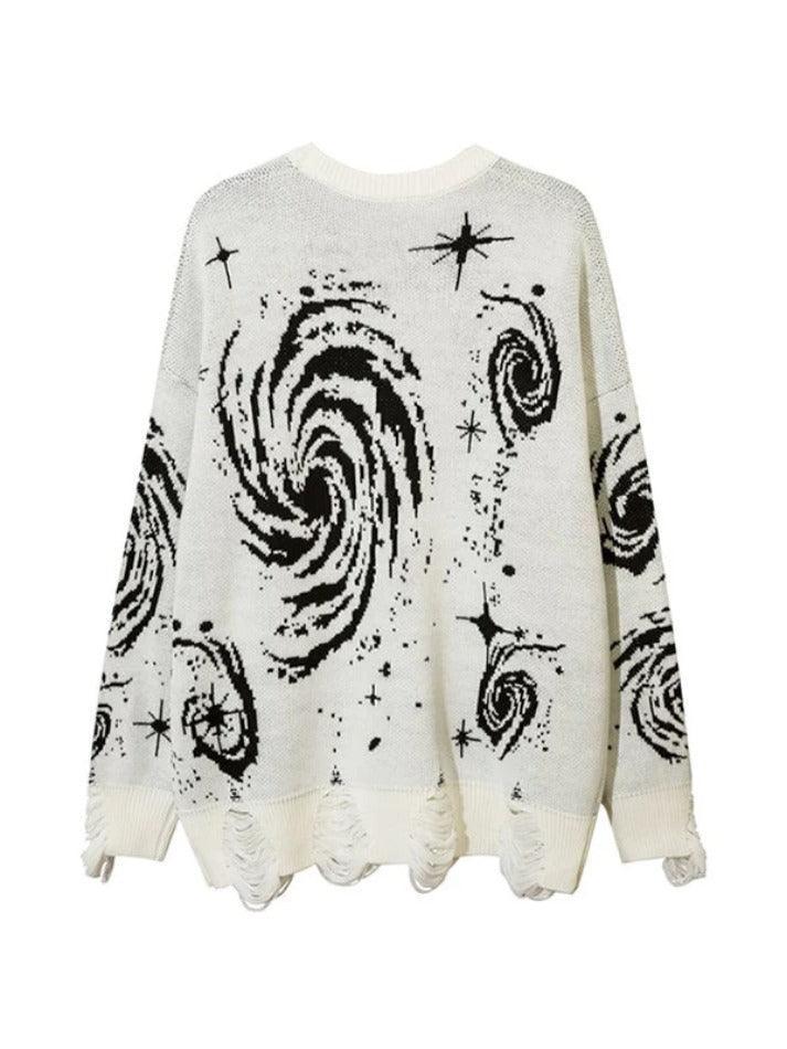 Levoire | Pull À Design Déchiré Imprimé Tourbillon