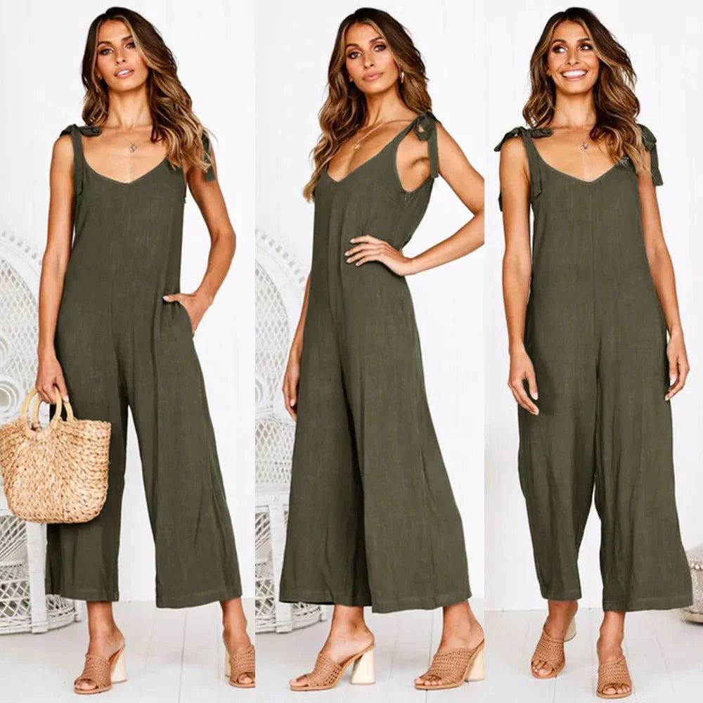 Levoire | Robe Maxi Chic En Coton Lin Olive Vert