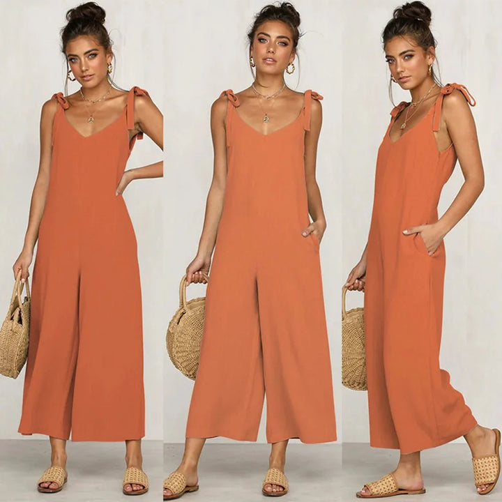 Levoire | Robe Maxi Chic En Coton Lin Orange