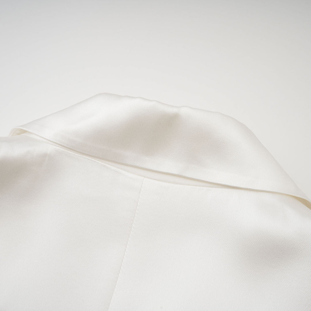 Levoire | Veste Bleue À Double Poitrine Blanche