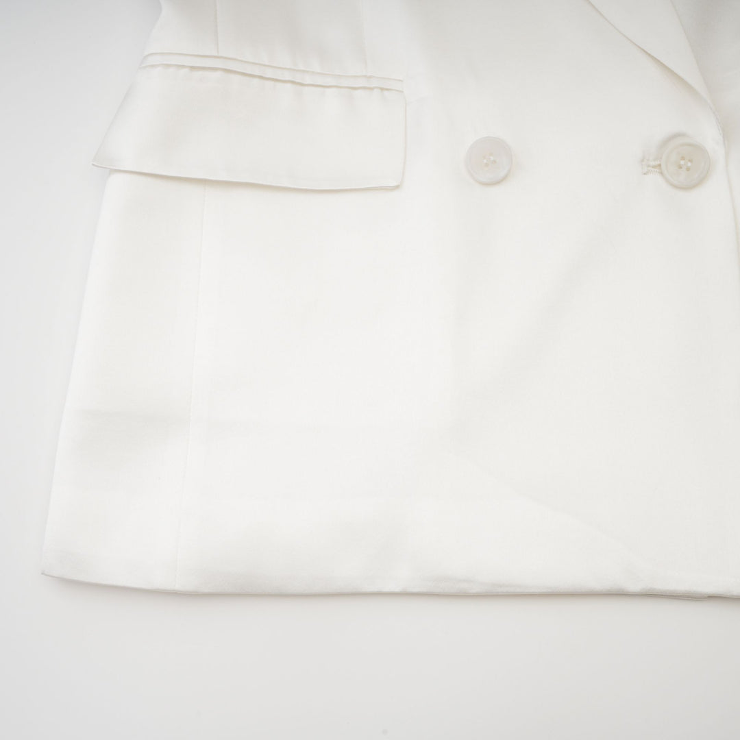Levoire | Veste Bleue À Double Poitrine Blanche