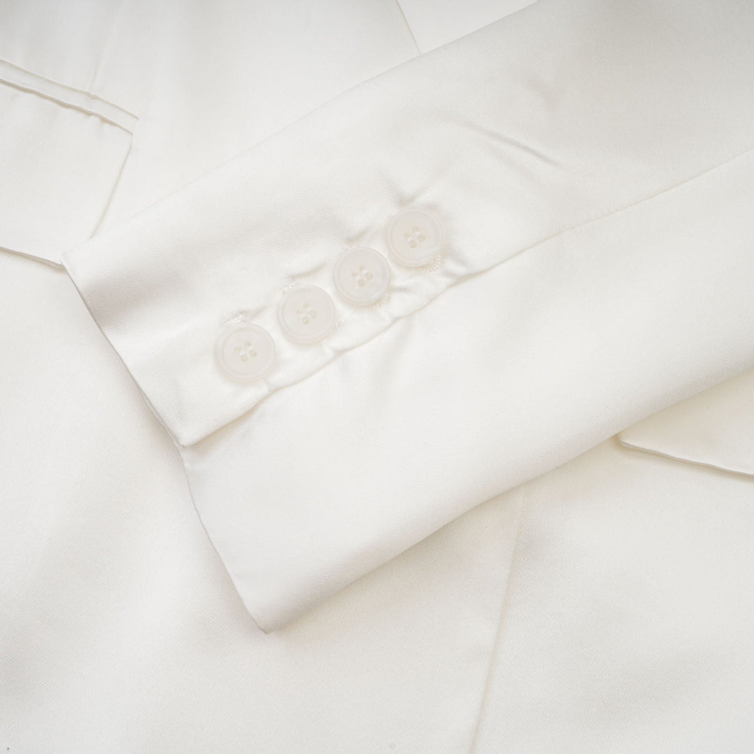 Levoire | Veste Bleue À Double Poitrine Blanche