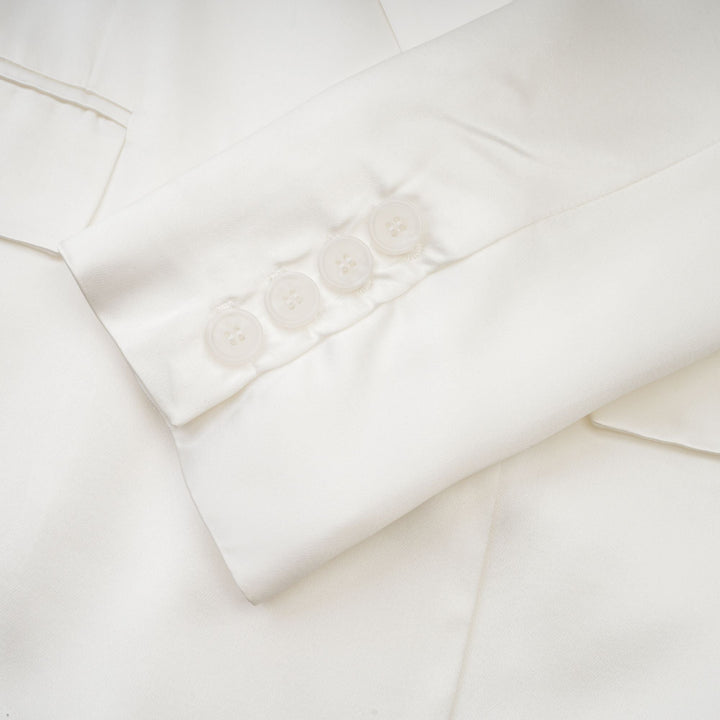 Levoire | Veste Bleue À Double Poitrine Blanche