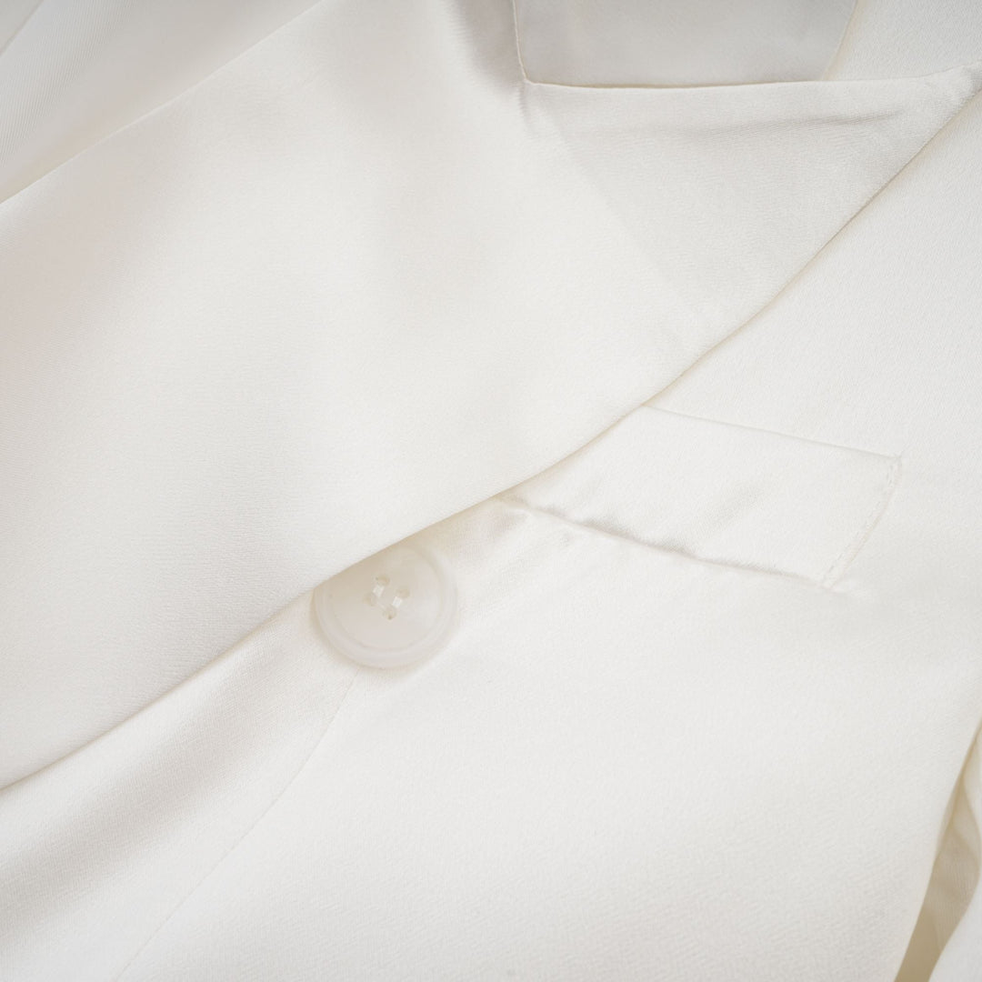 Levoire | Veste Bleue À Double Poitrine Blanche