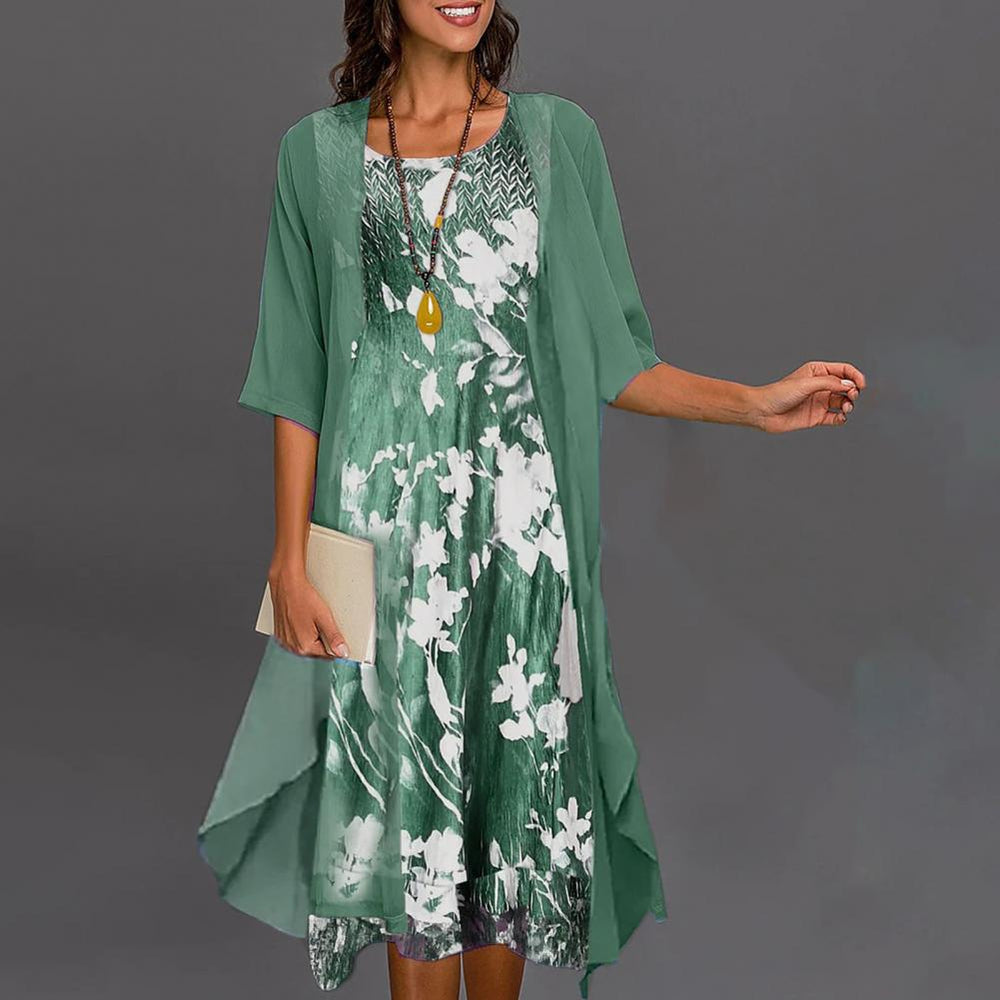 Levoire | Robe D'Été Extensible Pour Femmes vert