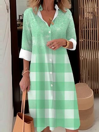 Levoire | Robe Chemise Élégante Vert
