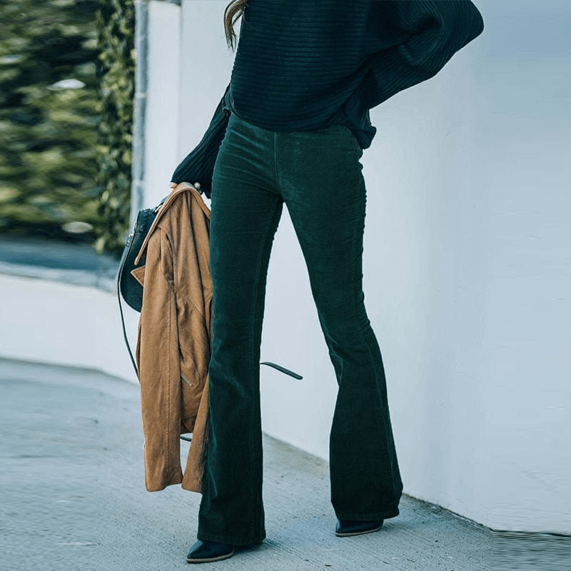 Levoire | Pantalon velours style rétro femme Vert